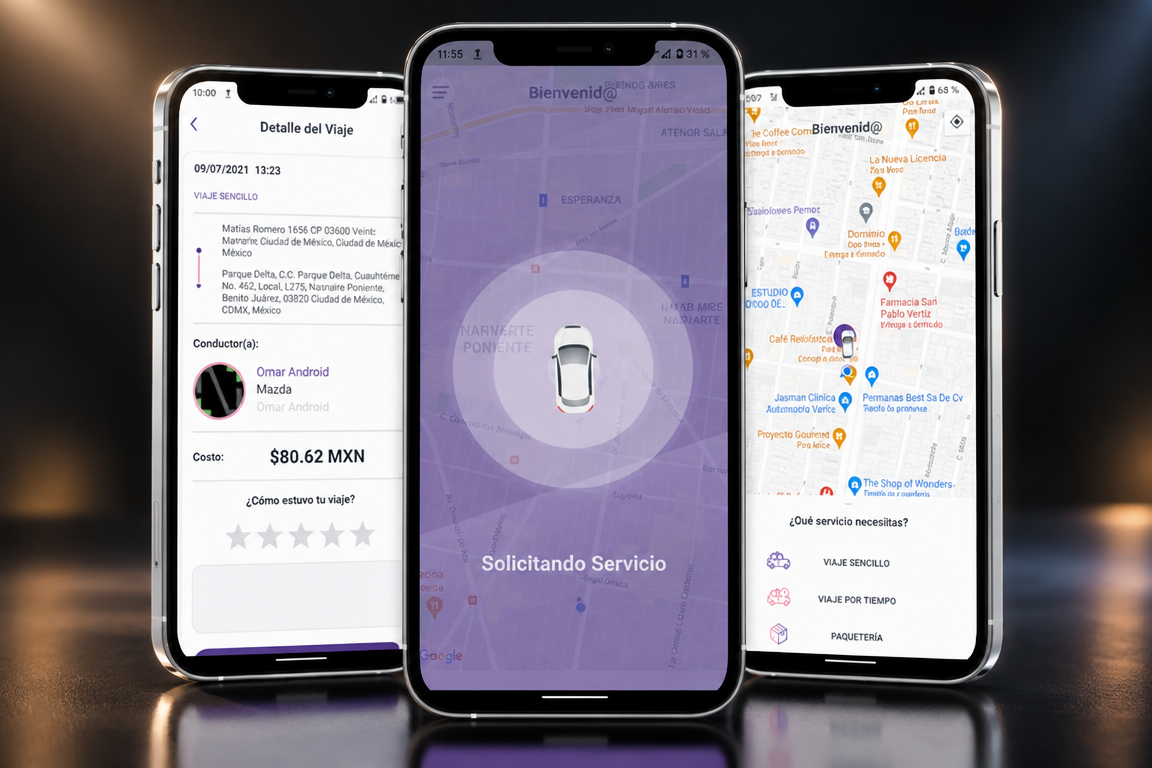 Captura de la app de transporte privado Driva